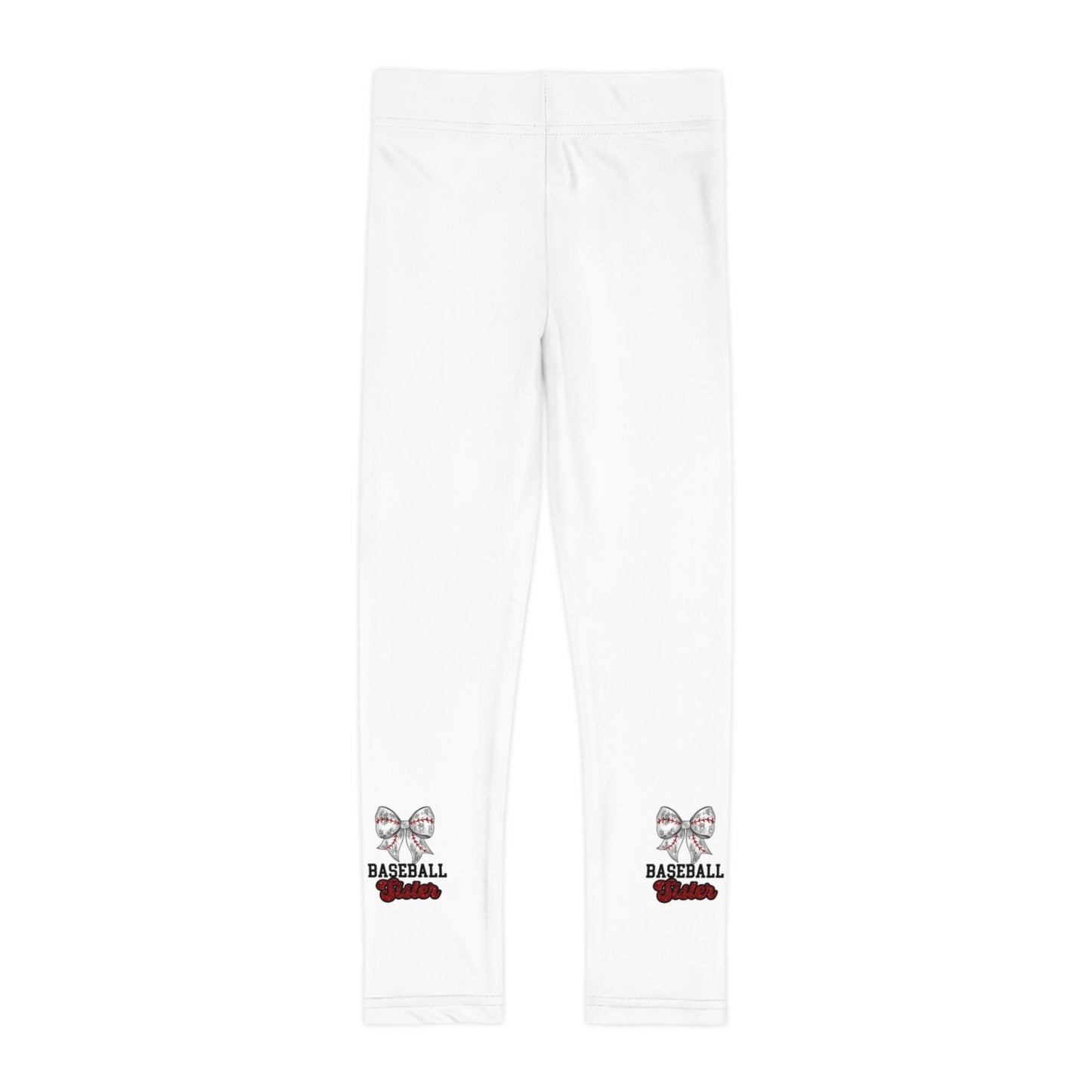 Cute Kids Leggings with Baseball Bow Design, Comfortable Activewear for Girls, Perfect for Sports, Play, School, Gift Ideas