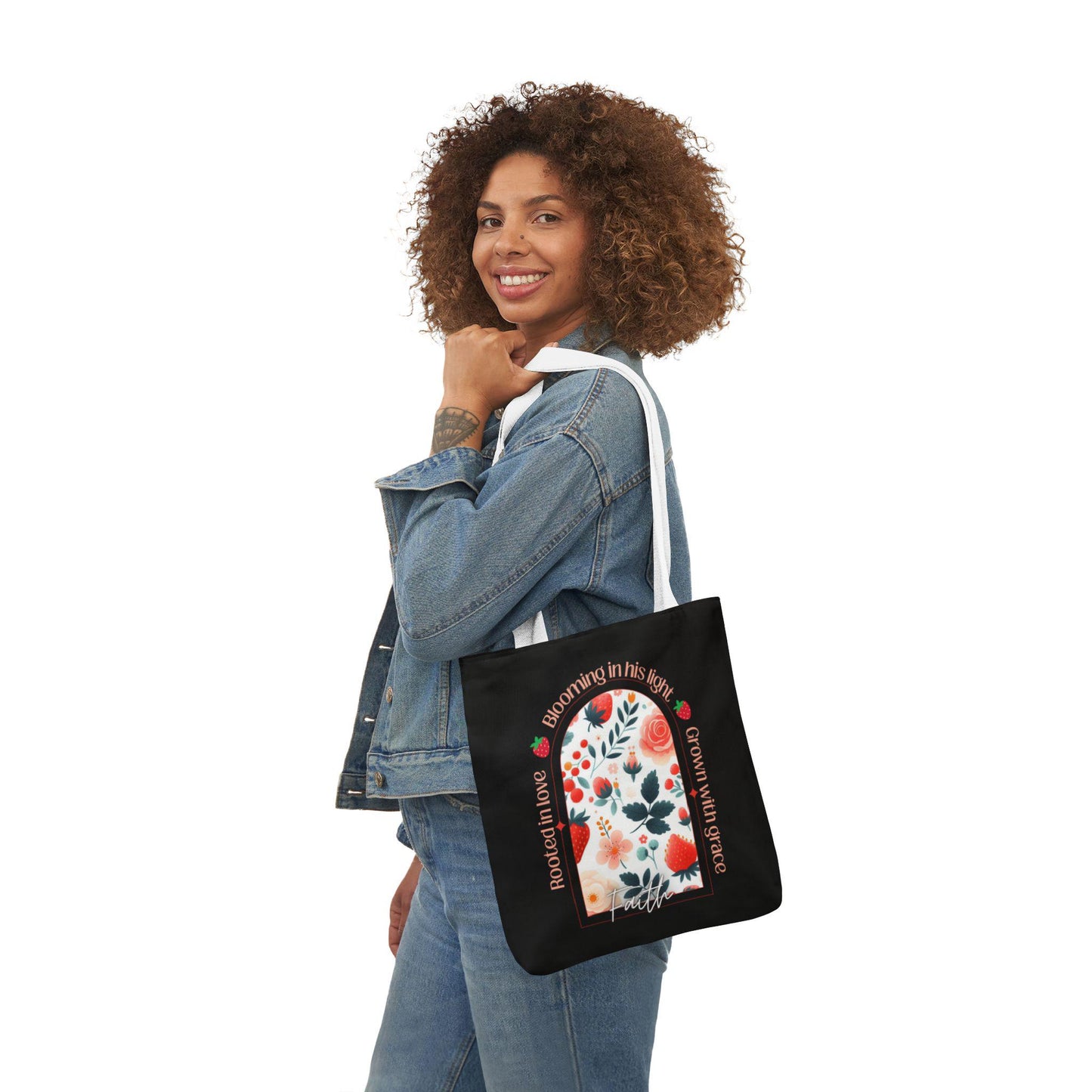 Faith Floral Inspirational Canvas Tote Bag, Boho Style, Perfect for Everyday Carry, Mother's Day Gift, Eco-Friendly, Summer Outing