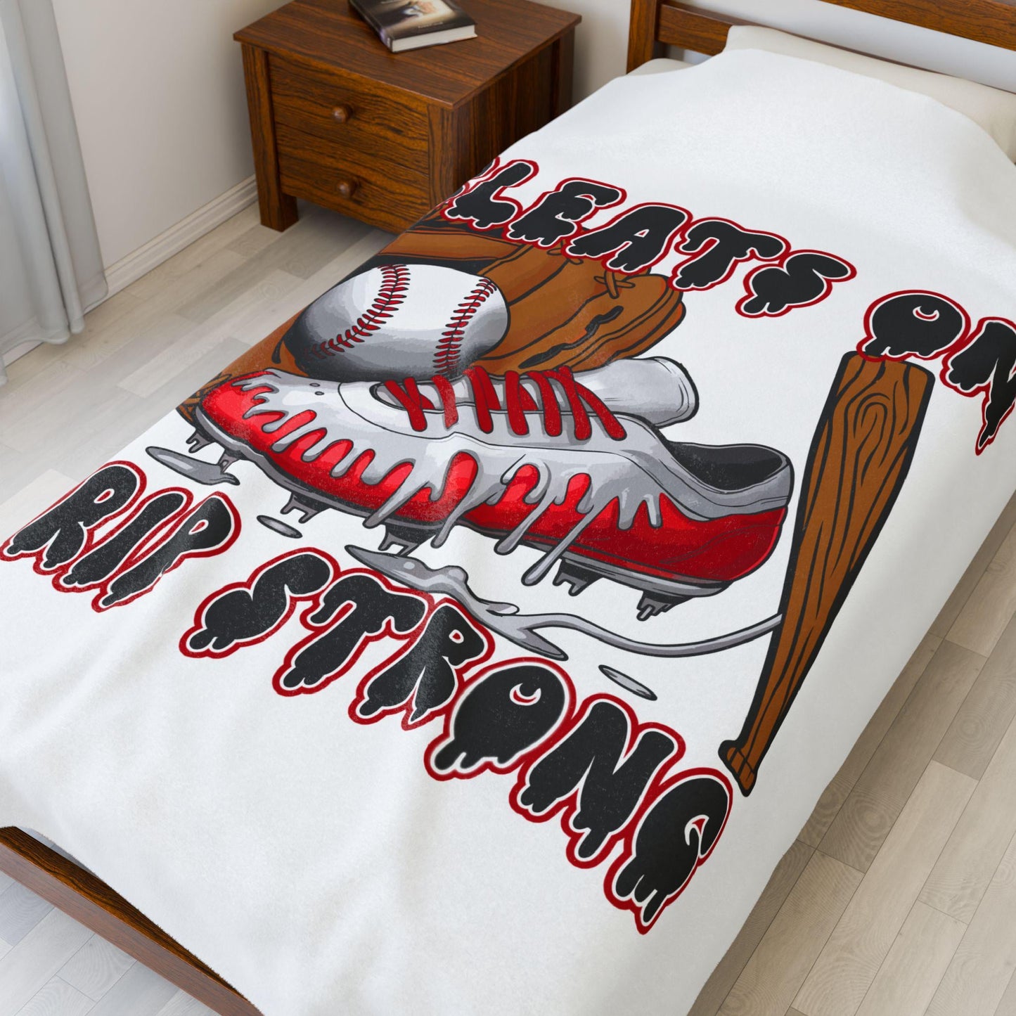 Sporty Cleats Plush Blanket, Cozy Baseball Throw for Athletes, Perfect Gift for Sports Fans, Home Decor for Game Night