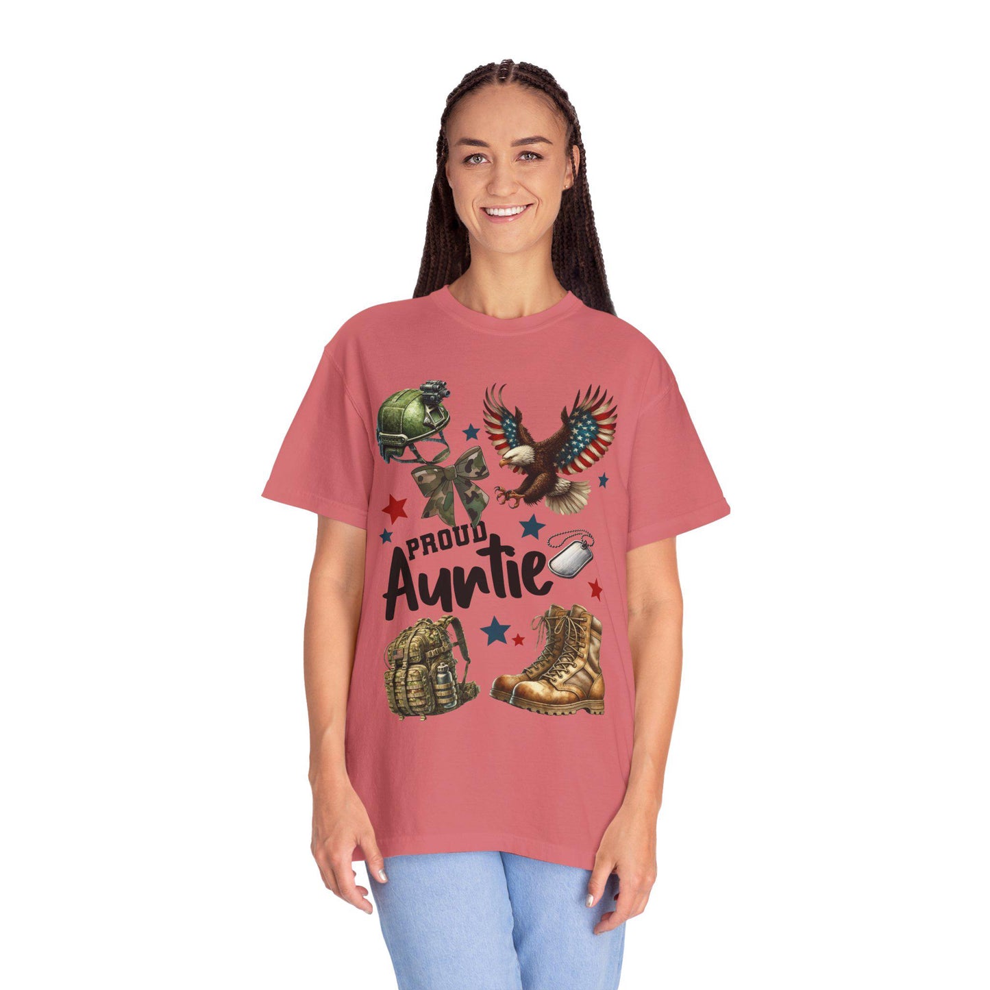 Proud Auntie T-Shirt, Military Family Gift, Unisex Tee for Aunts, Perfect for Veterans Day, Birthday Gift, Casual Wear