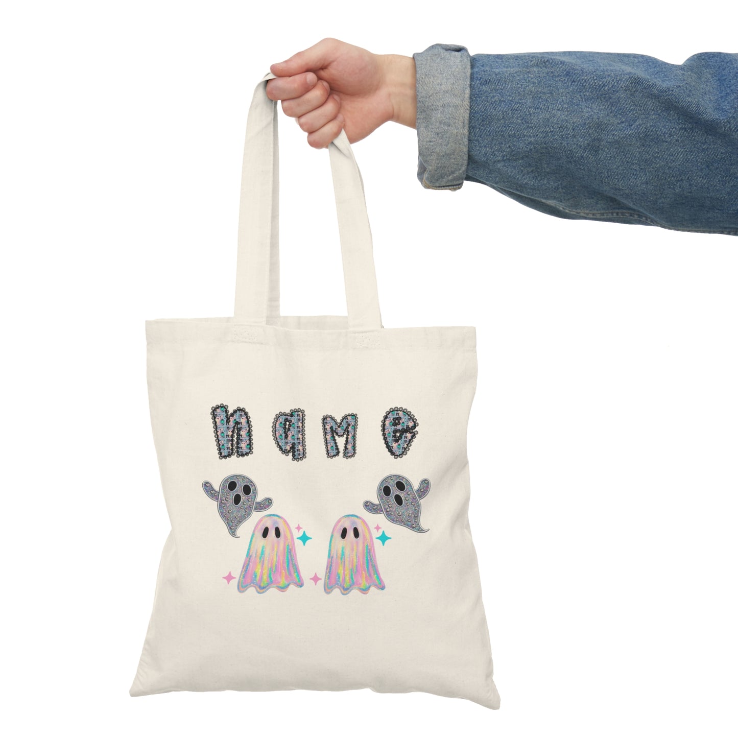 Whimsical Ghost Tote Bag - Perfect for Halloween, Trick-or-Treating, Eco-Friendly Shopping, Cute Gift, Personalized Design