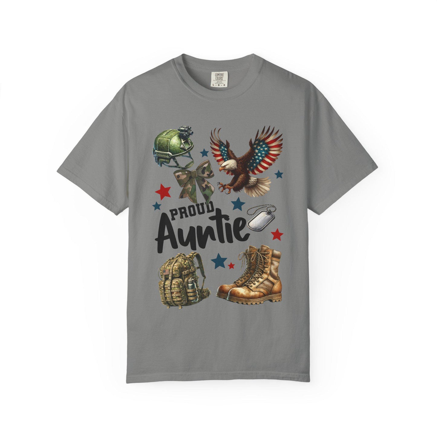 Proud Auntie T-Shirt, Military Family Gift, Unisex Tee for Aunts, Perfect for Veterans Day, Birthday Gift, Casual Wear