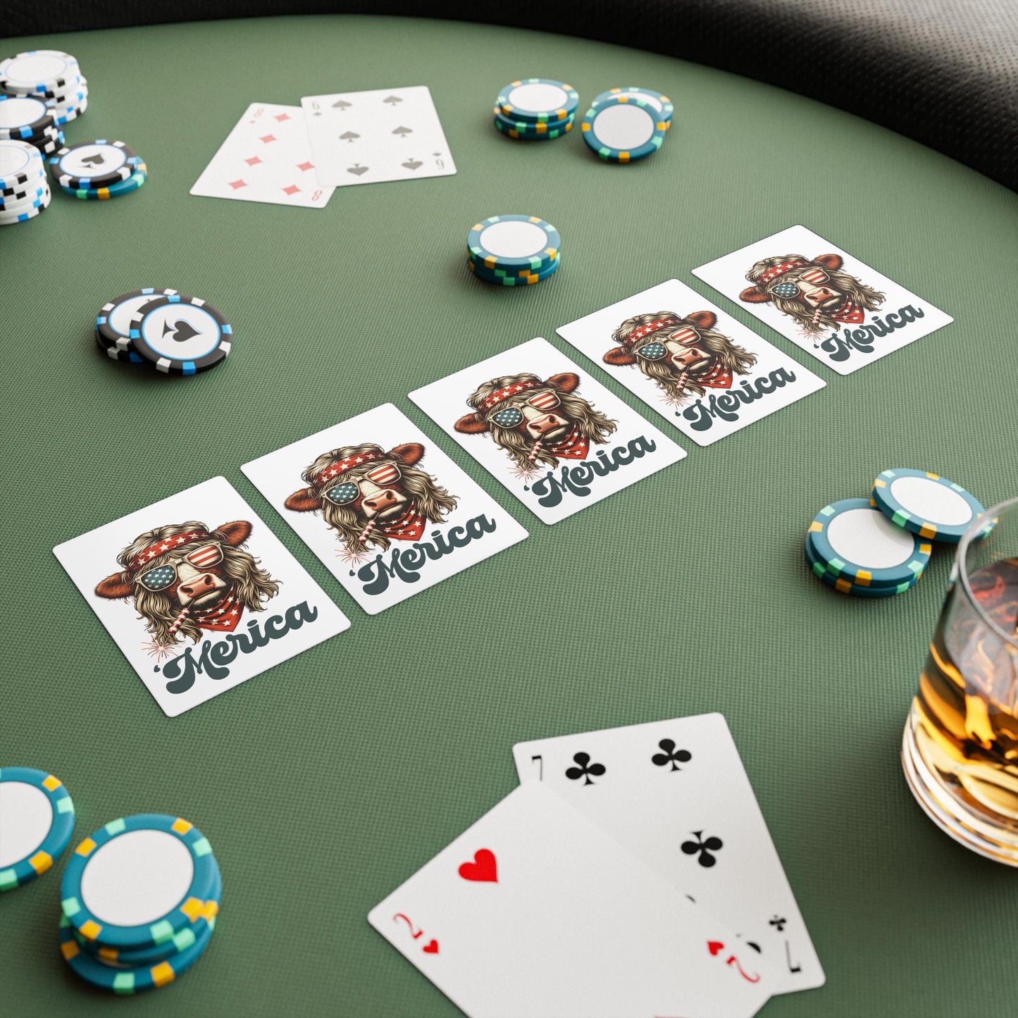Merica Poker Cards, Fun Party Game, Americana Theme, Perfect for BBQs, Gifts for Gamers and Card Enthusiasts