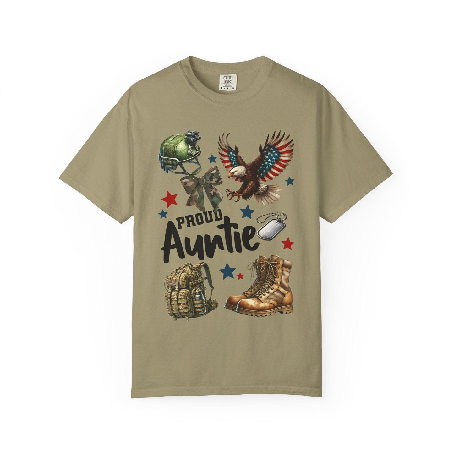 Proud Auntie T-Shirt, Military Family Gift, Unisex Tee for Aunts, Perfect for Veterans Day, Birthday Gift, Casual Wear