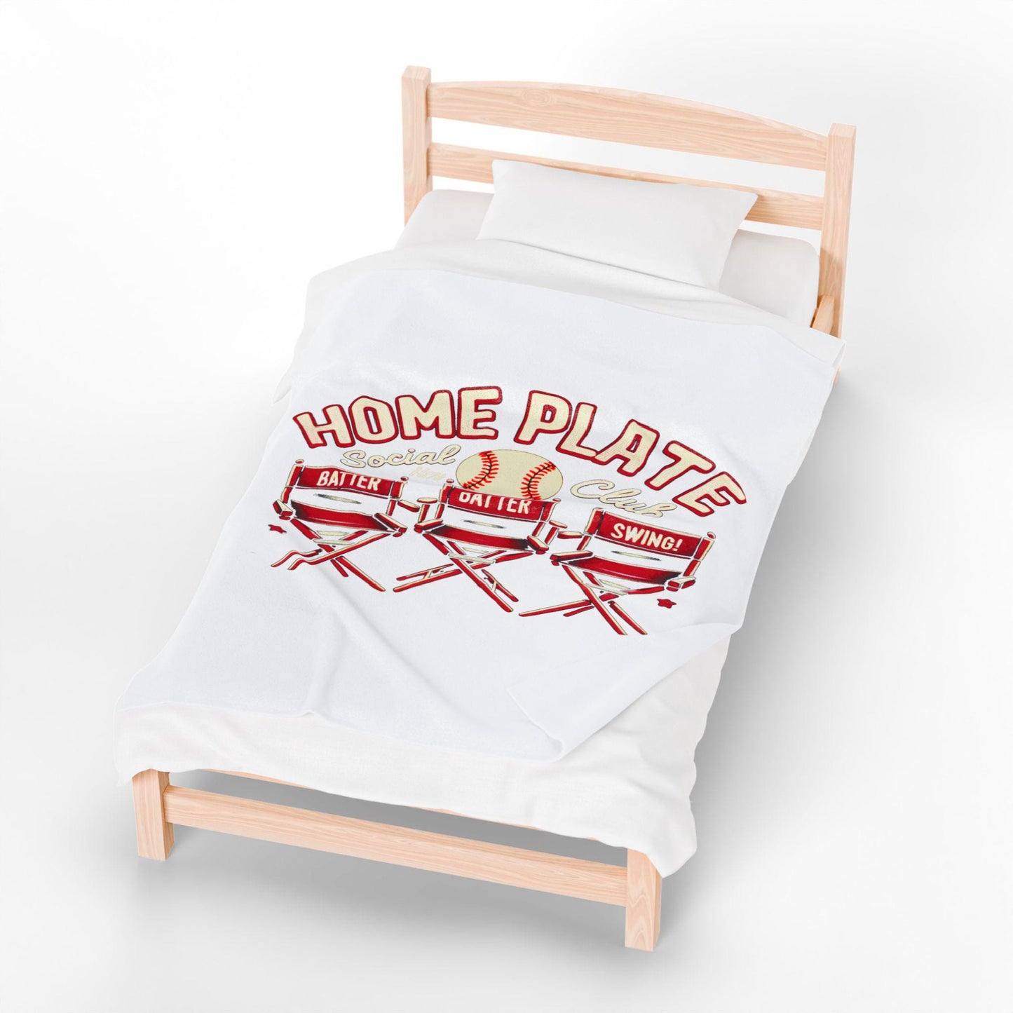 Home Plate Social Club Plush Blanket, Cozy Baseball Throw, Perfect for Game Days, Sports Fans Gift, Warm & Soft Decor