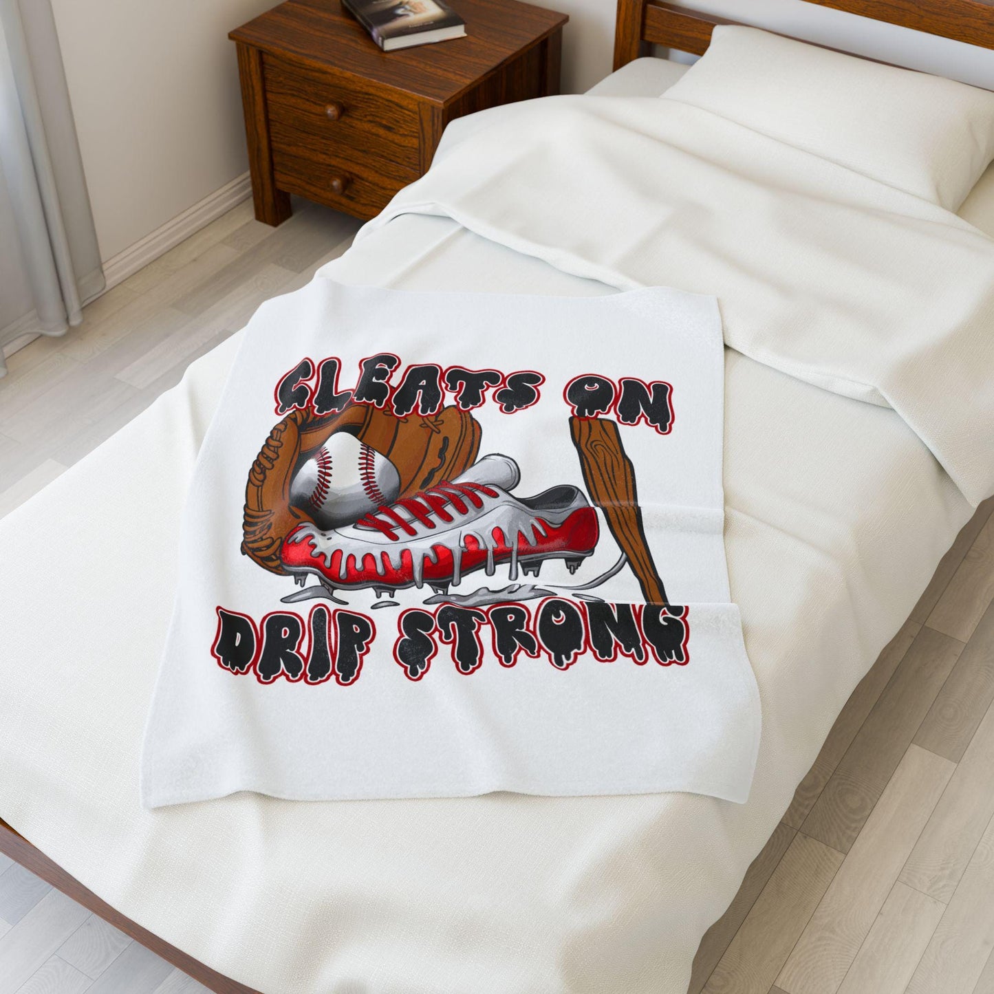 Sporty Cleats Plush Blanket, Cozy Baseball Throw for Athletes, Perfect Gift for Sports Fans, Home Decor for Game Night