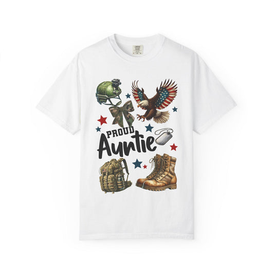 Proud Auntie T-Shirt, Military Family Gift, Unisex Tee for Aunts, Perfect for Veterans Day, Birthday Gift, Casual Wear