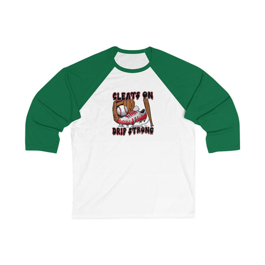 Baseball Tee: Cleats On Drip Strong, Unisex Raglan Tee, Sports Fan Apparel, Gift for Athletes, Game Day Shirt, Baseball Lover Outfit