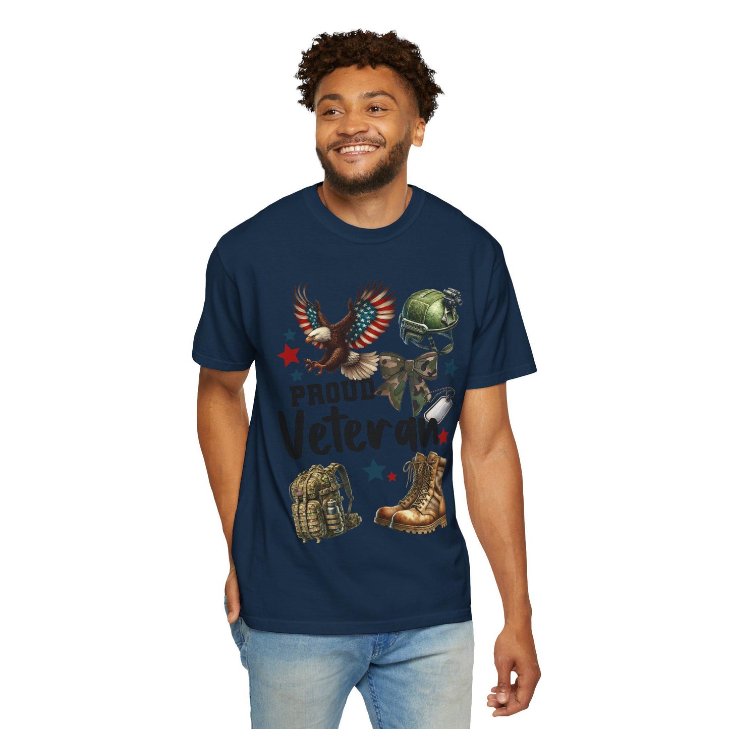 Proud Veteran T-Shirt, Unisex Garment-Dyed Tee - Perfect for Veterans Day, Military Appreciation, Gifts for Veterans, Casual Wear, Patriotic