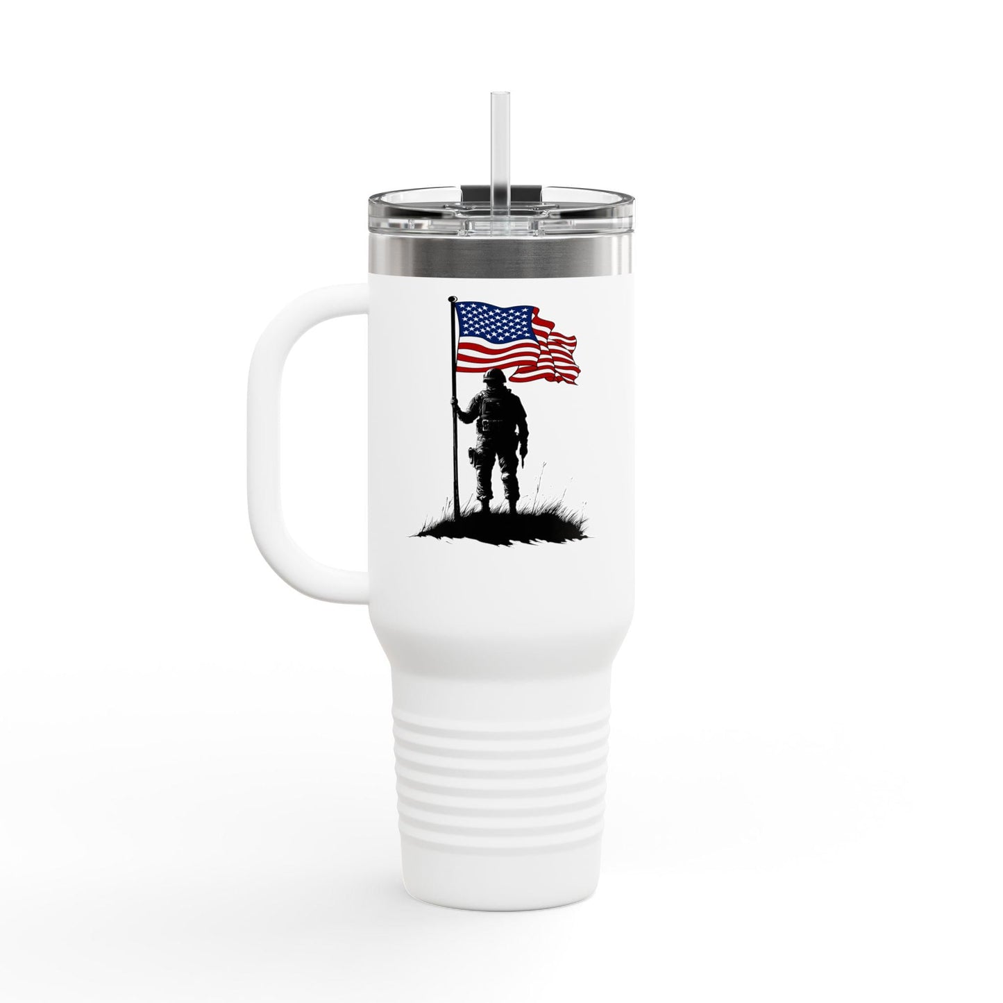 Patriotic Insulated Travel Mug, 40oz - Perfect for Camping, Parties, BBQs, 4th of July, Made for Adventure, Essential for Outdoor Lovers