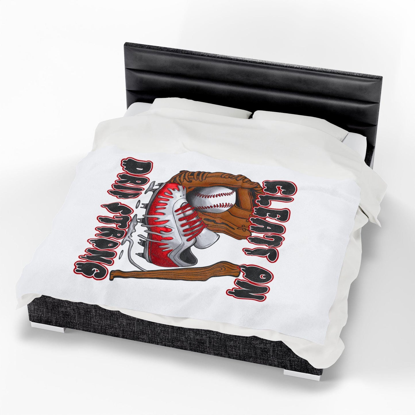 Sporty Cleats Plush Blanket, Cozy Baseball Throw for Athletes, Perfect Gift for Sports Fans, Home Decor for Game Night