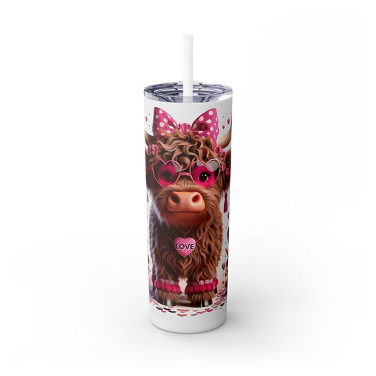 Cute Cow Tumbler with Straw, 20oz | Adorable Animal Gift, Love Motif Drinkware, Perfect for Mothers Day & Farm Lovers
