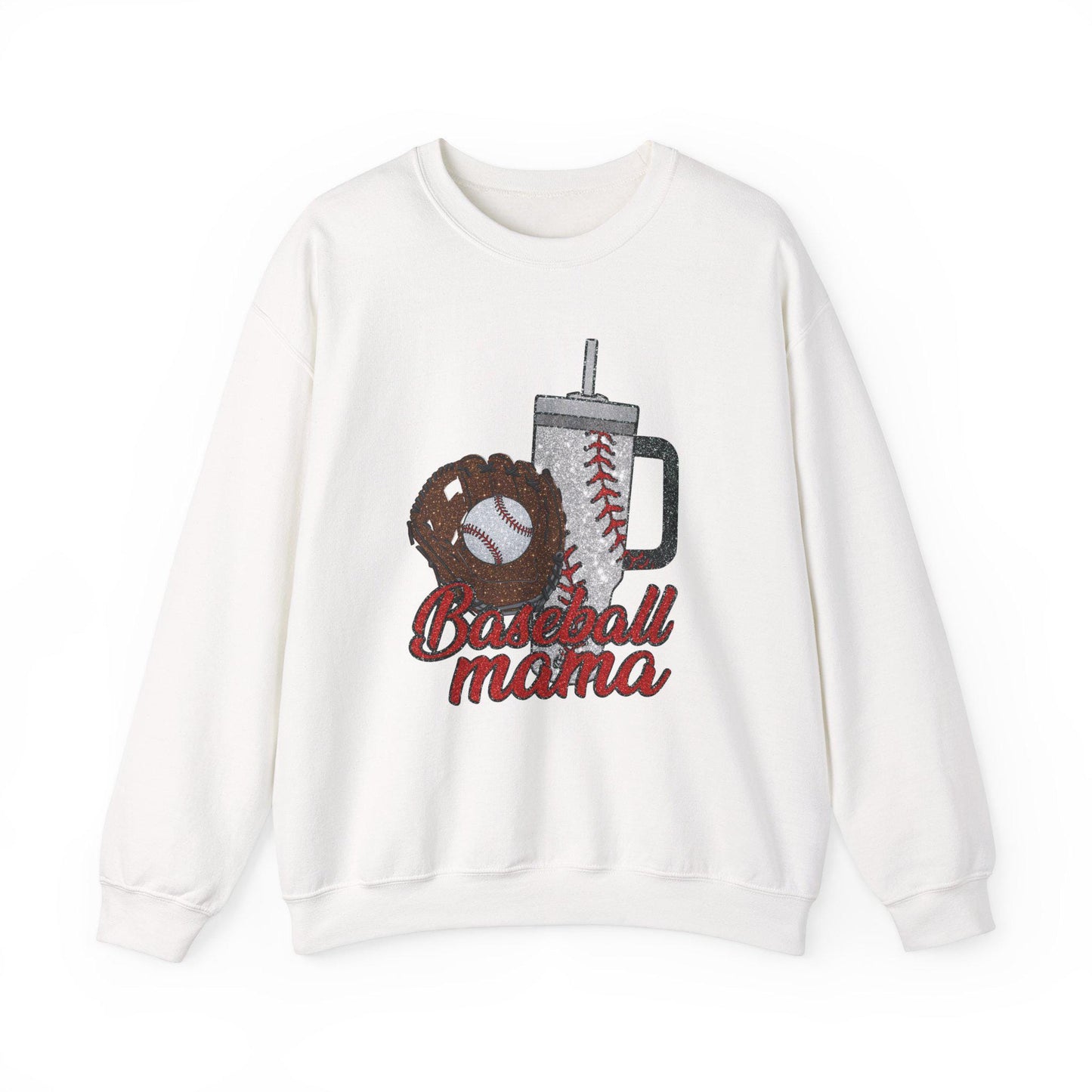 Baseball Mama Crewneck Sweatshirt, Gift for Sports Moms, Soft Cotton Blend, Casual Wear, Spring Baseball Season