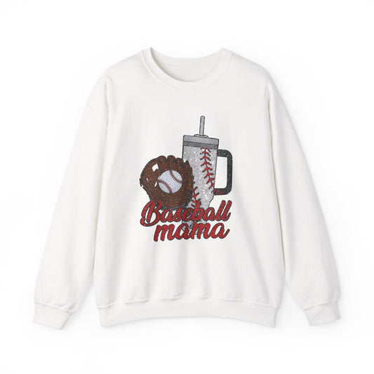 Baseball Mama Crewneck Sweatshirt, Gift for Sports Moms, Soft Cotton Blend, Casual Wear, Spring Baseball Season
