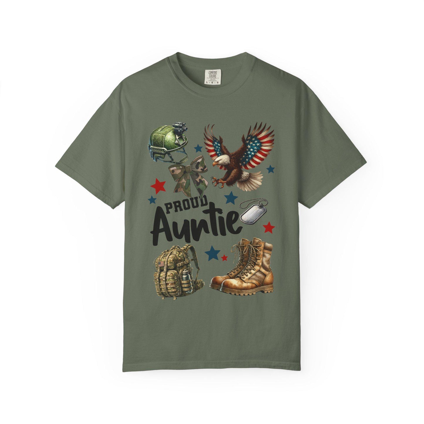 Proud Auntie T-Shirt, Military Family Gift, Unisex Tee for Aunts, Perfect for Veterans Day, Birthday Gift, Casual Wear