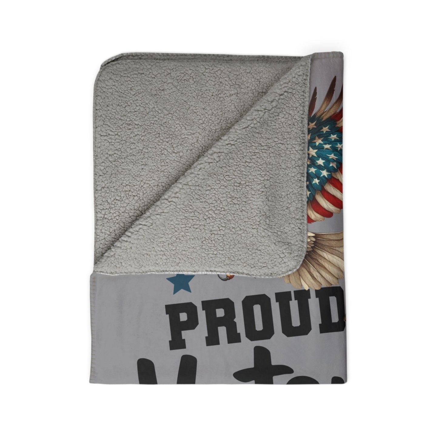 Proud Veteran Fleece Sherpa Blanket | Cozy Military Tribute Gift, Remembrance Day, Veterans Day, Camo Home Decor, Eagle Design