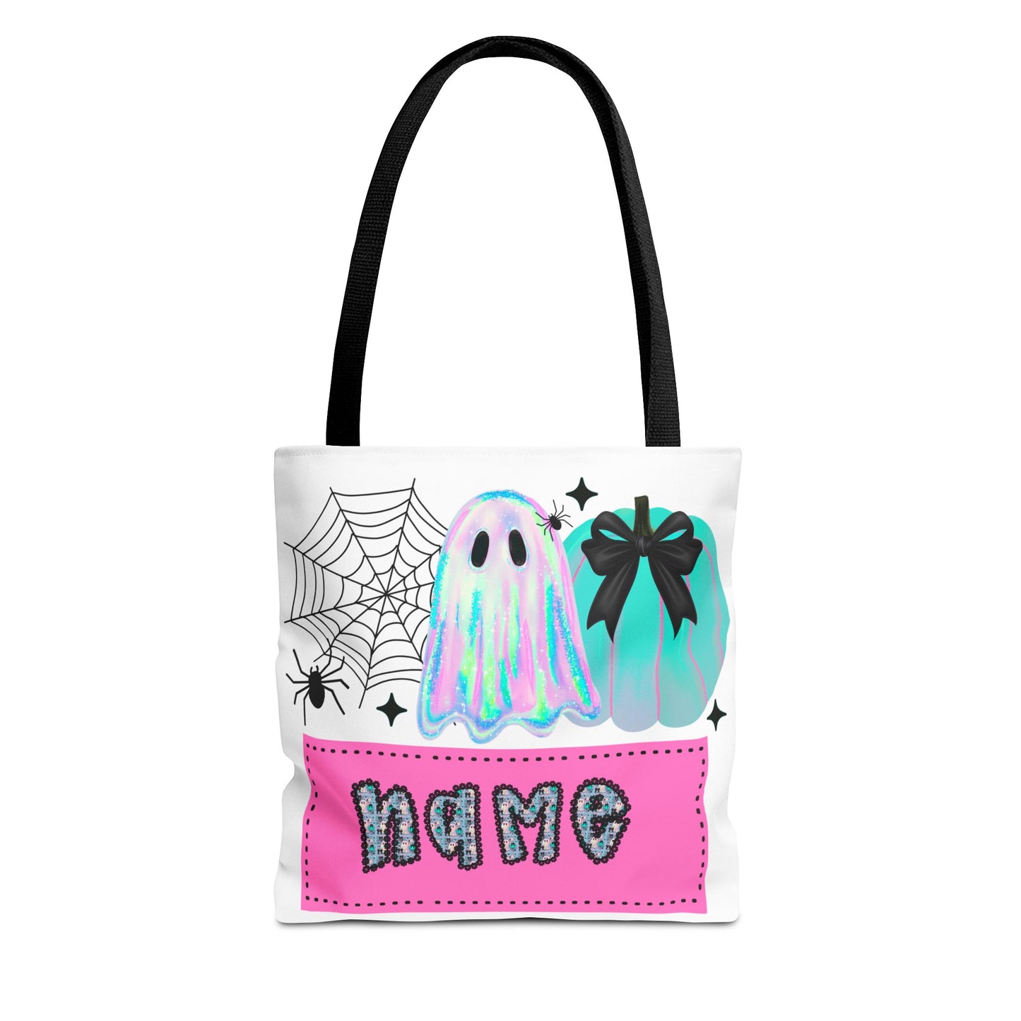 Personalized Ghostly Tote Bag for Halloween, Cute Halloween Gift, Spooky Tote, Trick or Treat Bag, Custom Name Bag, Fall Fashion