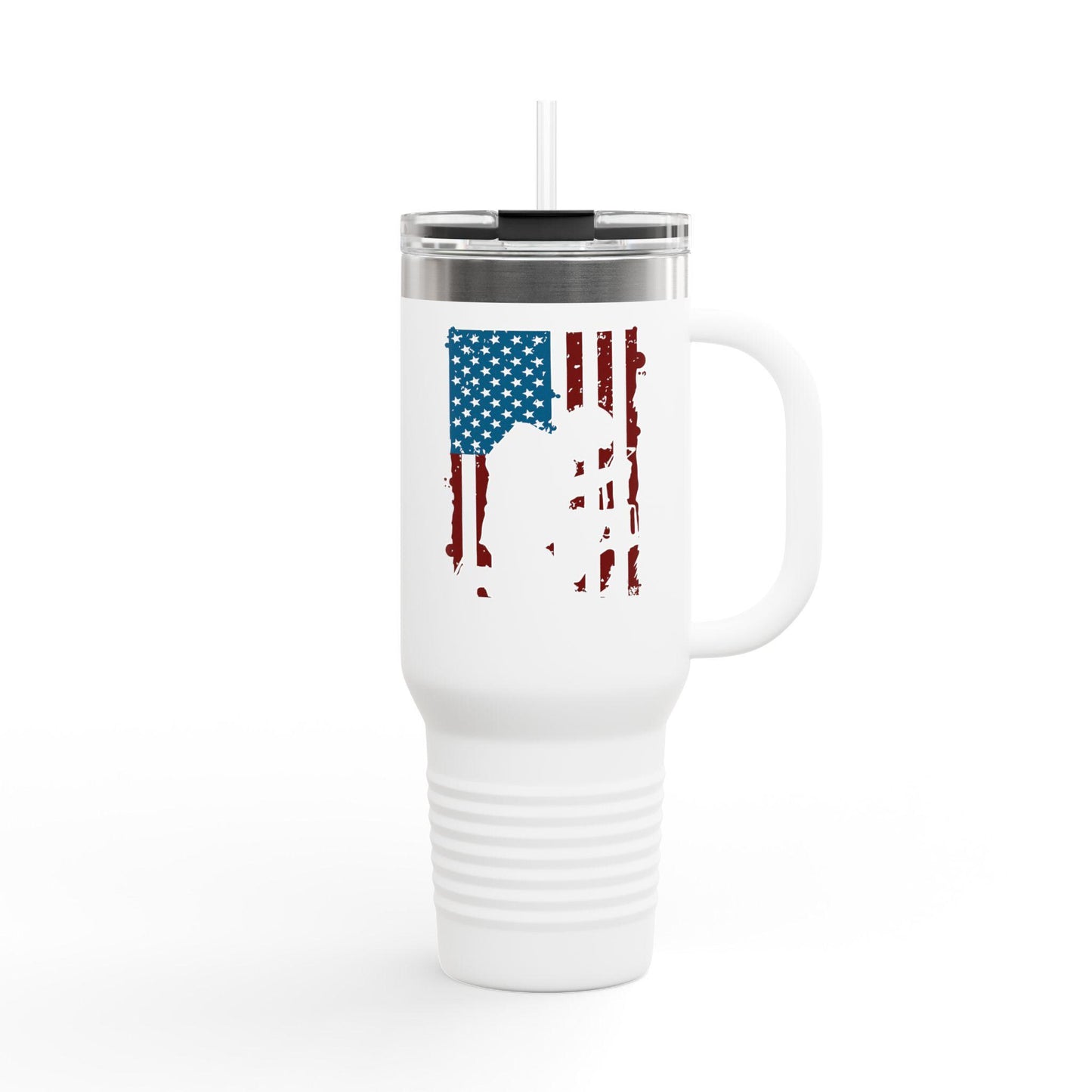 Patriotic Insulated Travel Mug, 40oz - Perfect for Camping, Parties, BBQs, 4th of July, Made for Adventure, Essential for Outdoor Lovers