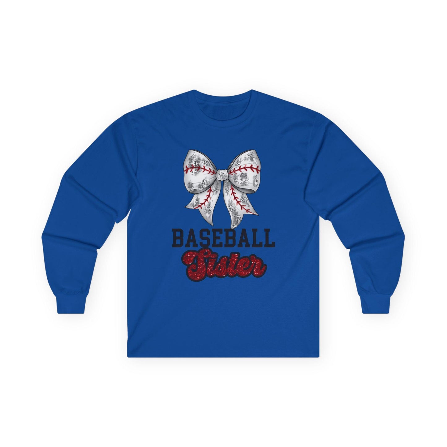 Baseball Sister Long Sleeve Tee, Sports Fan Shirt, Gift for Sister, Casual Wear, Birthday Gift, Soft Cotton Tee