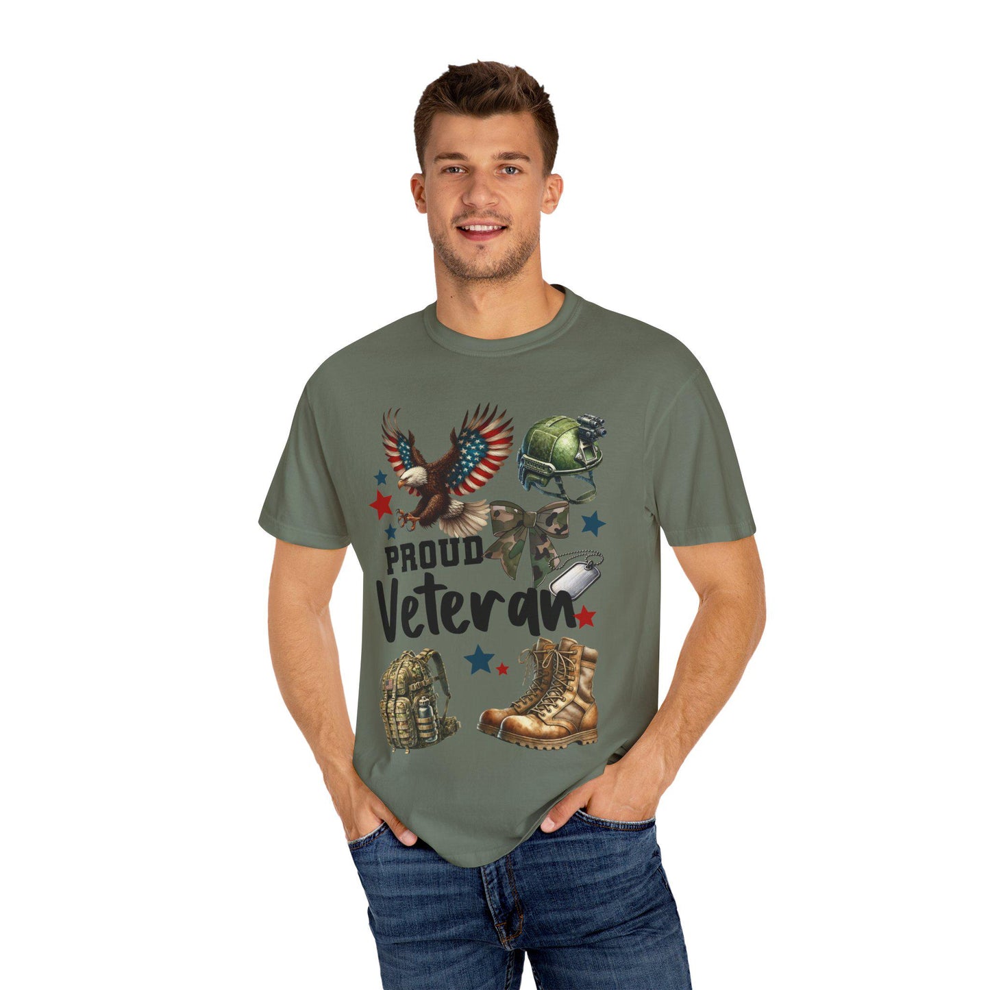 Proud Veteran T-Shirt, Unisex Garment-Dyed Tee - Perfect for Veterans Day, Military Appreciation, Gifts for Veterans, Casual Wear, Patriotic
