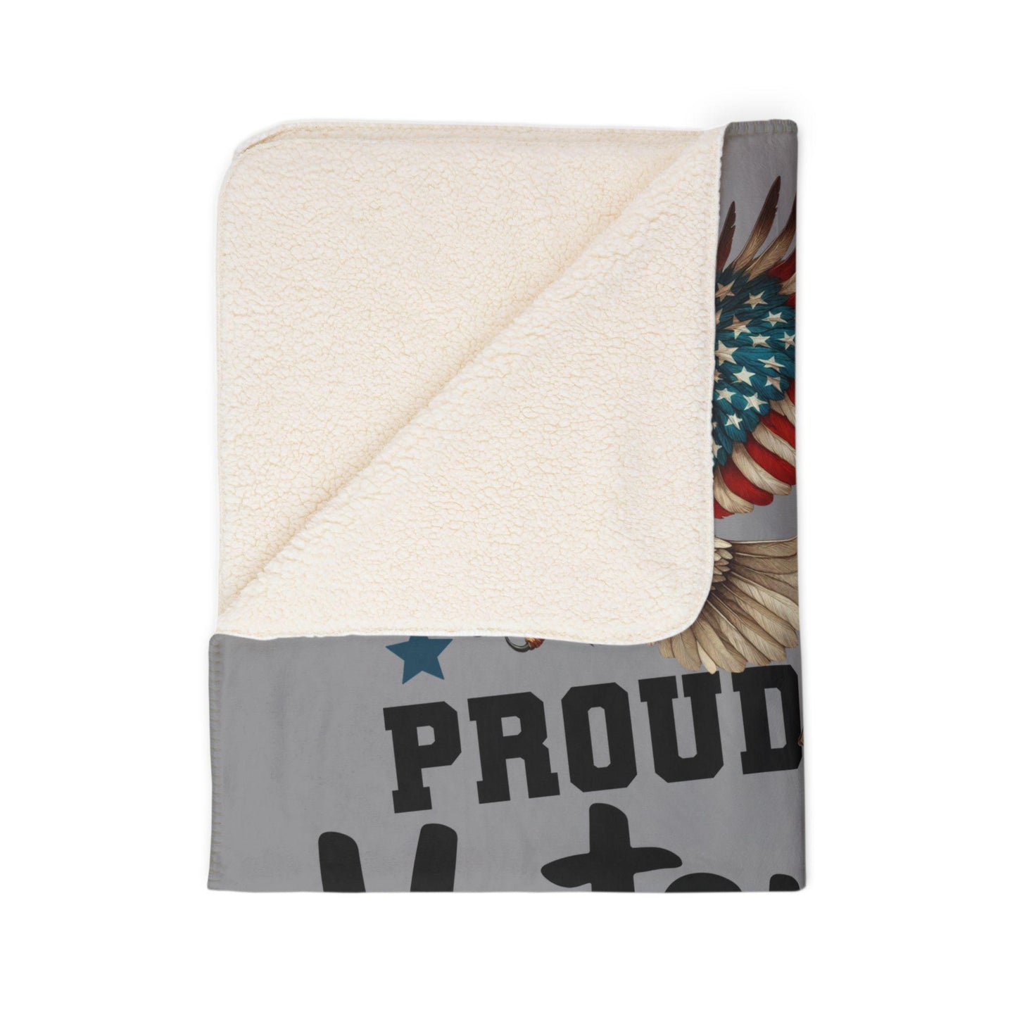 Proud Veteran Fleece Sherpa Blanket | Cozy Military Tribute Gift, Remembrance Day, Veterans Day, Camo Home Decor, Eagle Design