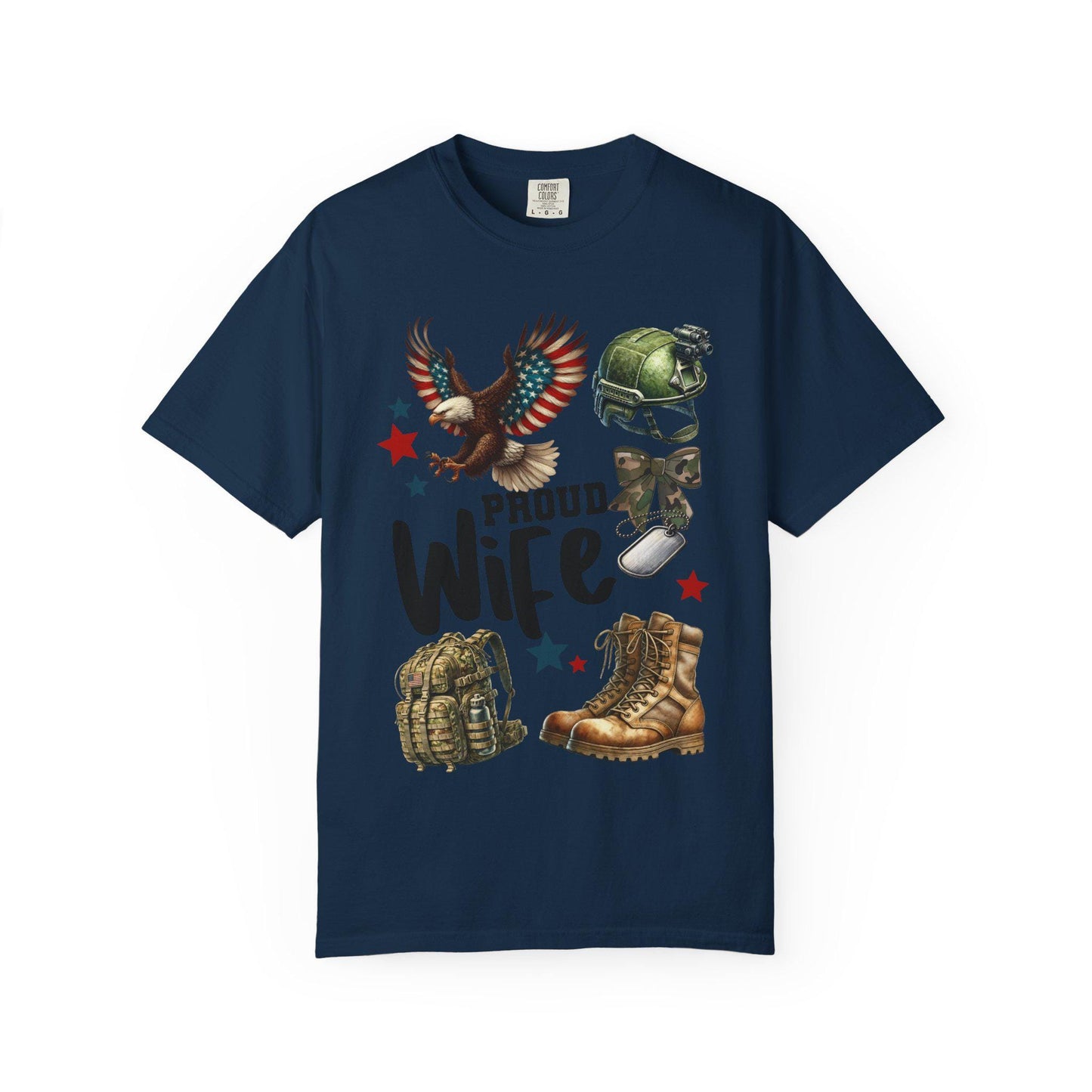 Proud Wife Military T-Shirt, Unisex Tee for Veterans, Gift for Military Spouses, Casual Look, Army Wife Apparel