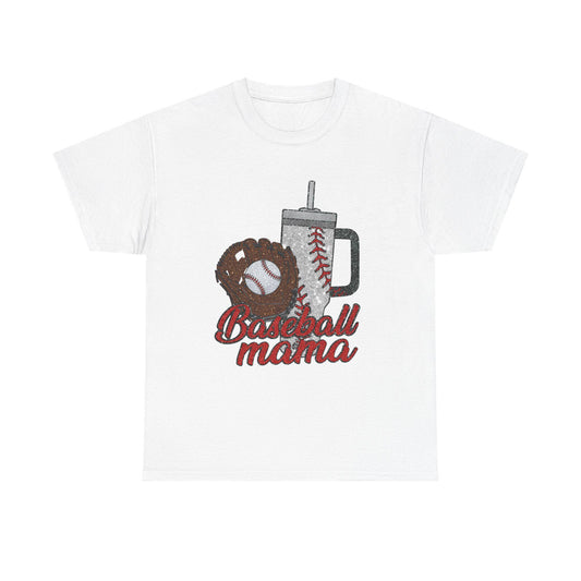 Baseball Mama Unisex Heavy Cotton Tee, Sports Fan Shirt, Gifts for Mom, Baseball Season Apparel, Soft Cotton Tee for Game Day