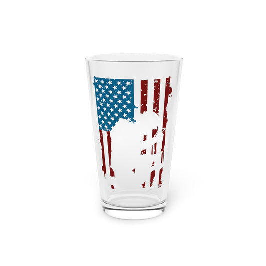 Patriotic Pint Glass, 16oz USA Flag Design, Perfect for Parties, Outdoor Events, July 4th, Gifts for Beer Lovers, Red White Blue