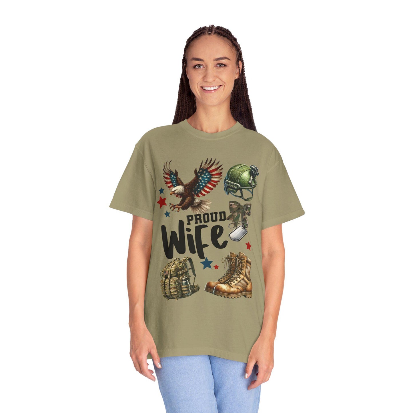 Proud Wife Military T-Shirt, Unisex Tee for Veterans, Gift for Military Spouses, Casual Look, Army Wife Apparel