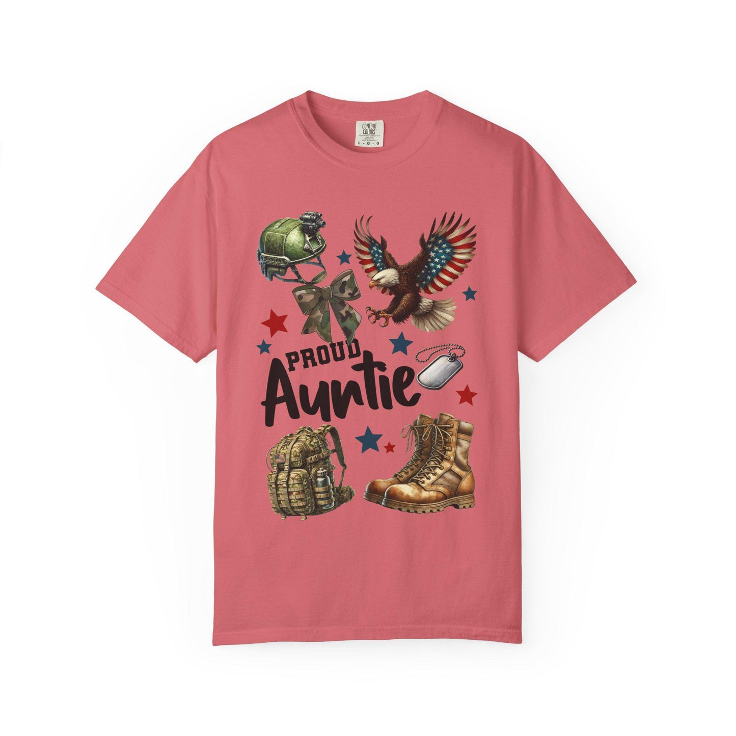 Proud Auntie T-Shirt, Military Family Gift, Unisex Tee for Aunts, Perfect for Veterans Day, Birthday Gift, Casual Wear