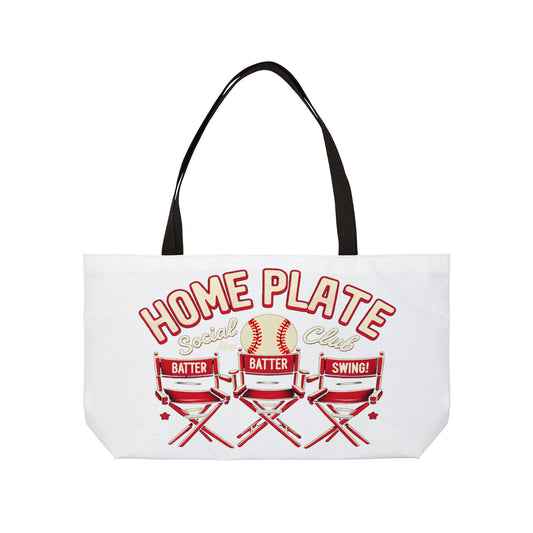 Home Plate Weekender Tote Bag, Perfect for Baseball Lovers, Game Days, Sports Events, Outdoor Adventures, and Gift-Giving