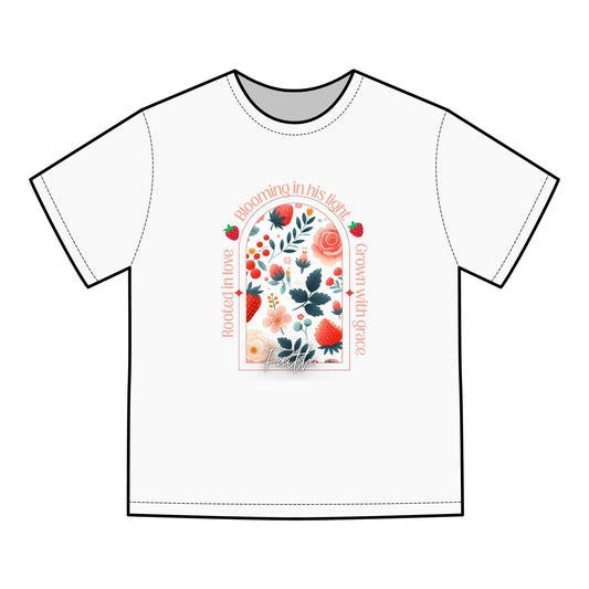 Faith, Floral Inspirational T-Shirt, Rooted in Love, Blooming in His Light, Unisex Tee, Gift for Her, Casual Wear,