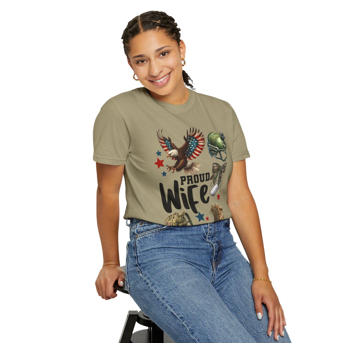 Proud Wife Military T-Shirt, Unisex Tee for Veterans, Gift for Military Spouses, Casual Look, Army Wife Apparel