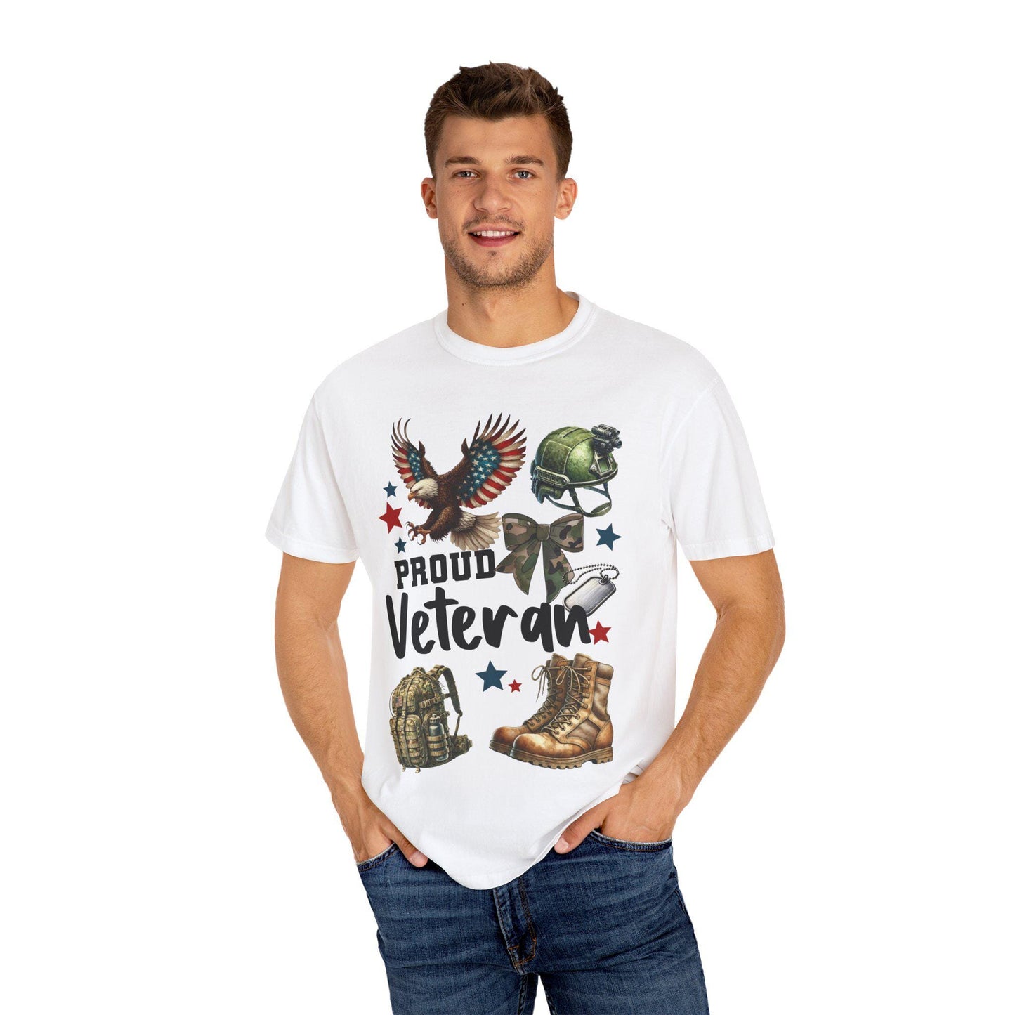 Proud Veteran T-Shirt, Unisex Garment-Dyed Tee - Perfect for Veterans Day, Military Appreciation, Gifts for Veterans, Casual Wear, Patriotic