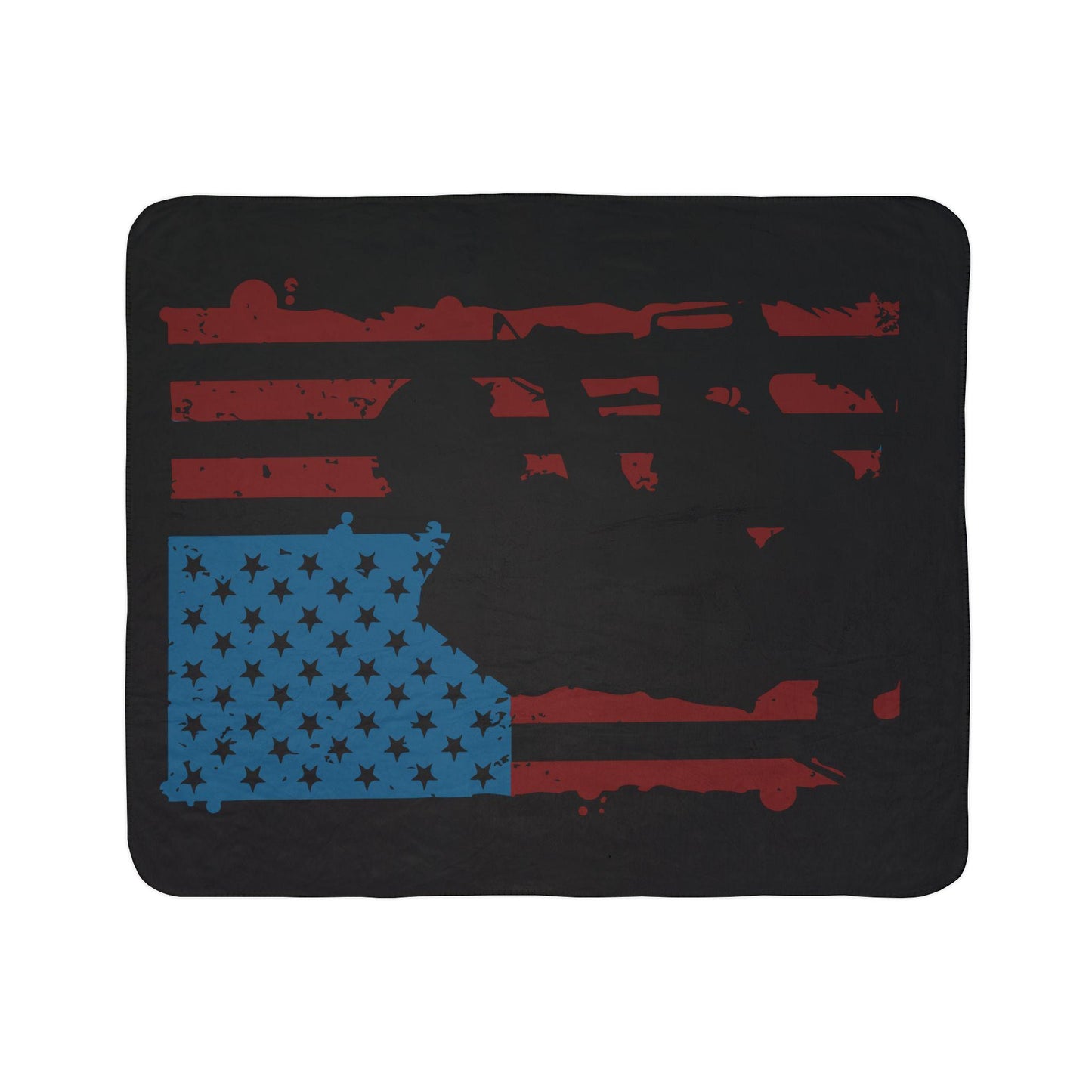 Patriotic Fleece Sherpa Blanket - Cozy Military Tribute Blanket, Outdoor Adventure Gift, American Flag Decor, Remembrance Day, Veterans Day