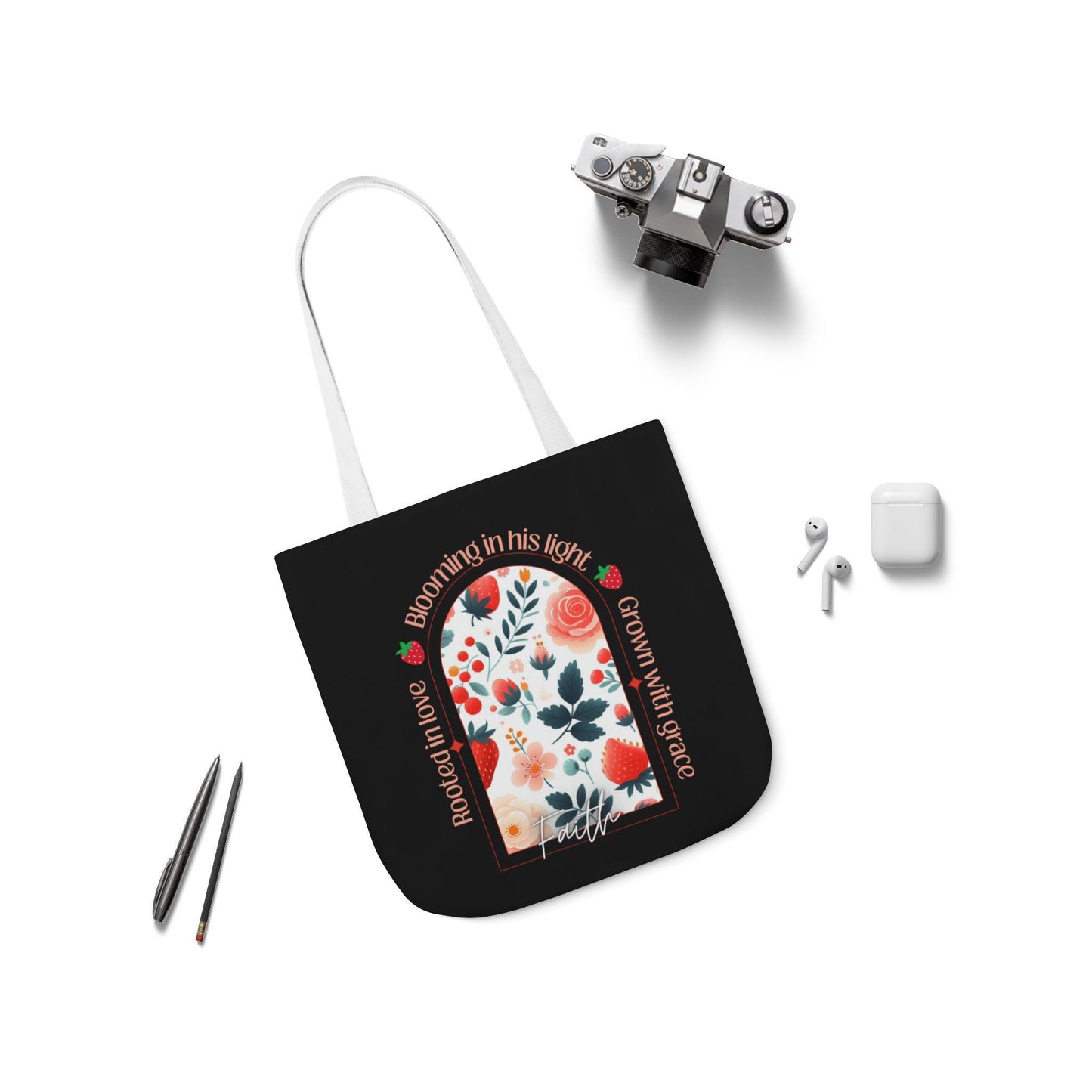 Faith Floral Inspirational Canvas Tote Bag, Boho Style, Perfect for Everyday Carry, Mother's Day Gift, Eco-Friendly, Summer Outing