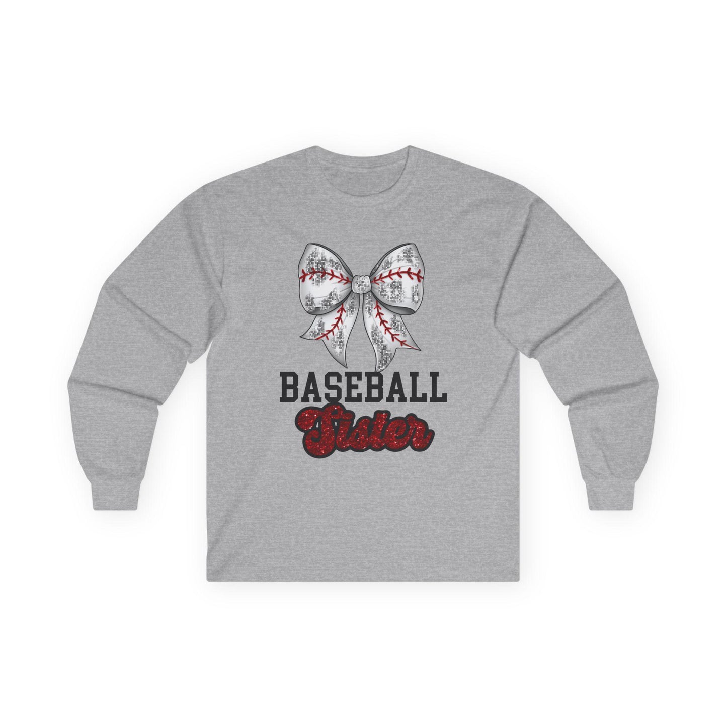 Baseball Sister Long Sleeve Tee, Sports Fan Shirt, Gift for Sister, Casual Wear, Birthday Gift, Soft Cotton Tee