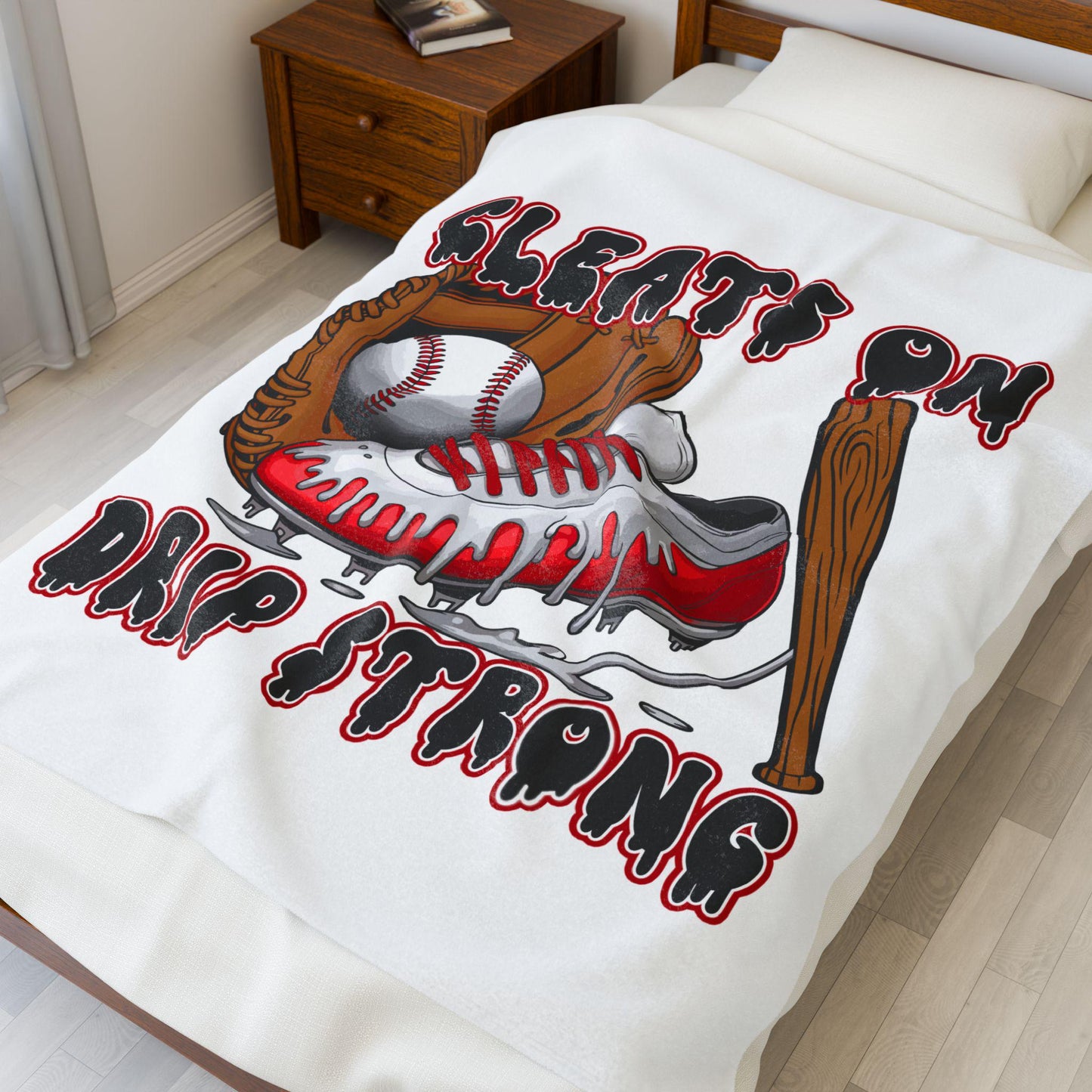 Sporty Cleats Plush Blanket, Cozy Baseball Throw for Athletes, Perfect Gift for Sports Fans, Home Decor for Game Night