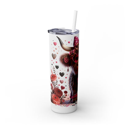 Cute Cow Tumbler with Straw, 20oz | Adorable Animal Gift, Love Motif Drinkware, Perfect for Mothers Day & Farm Lovers