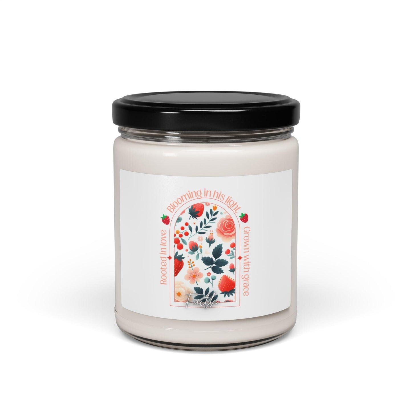 Scented Soy Candle - Faith, Blooming in Love, Gift for Her, Home Decor, Relaxation, Aromatherapy, Wedding Favors, Mother's Day, Graduation