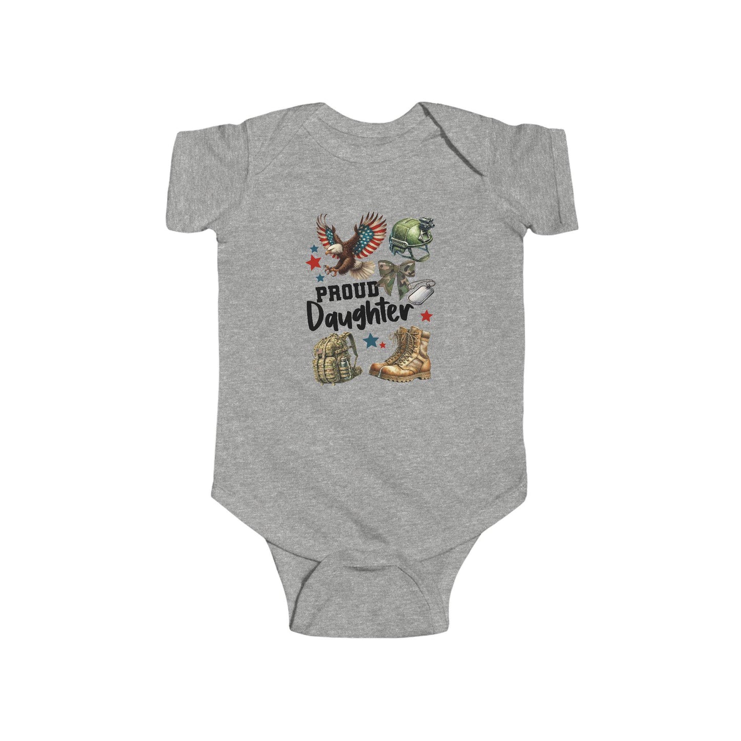Proud Daughter Infant Bodysuit, Cute Baby Outfit, Gifts for Military Families, Baby Shower Gift, 4th of July Clothes