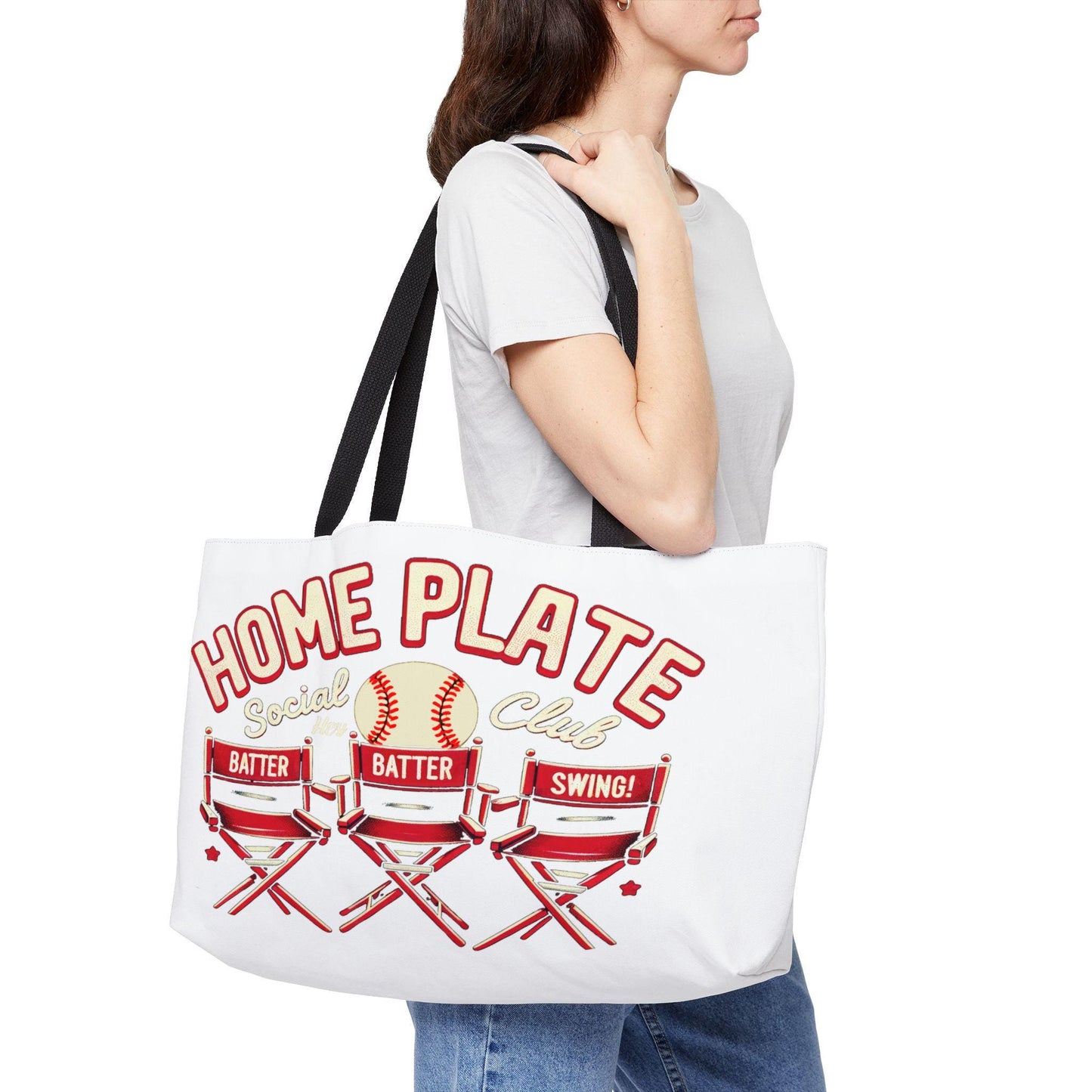 Home Plate Weekender Tote Bag, Perfect for Baseball Lovers, Game Days, Sports Events, Outdoor Adventures, and Gift-Giving