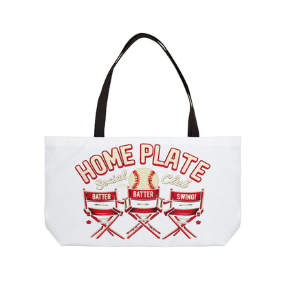Home Plate Weekender Tote Bag, Perfect for Baseball Lovers, Game Days, Sports Events, Outdoor Adventures, and Gift-Giving