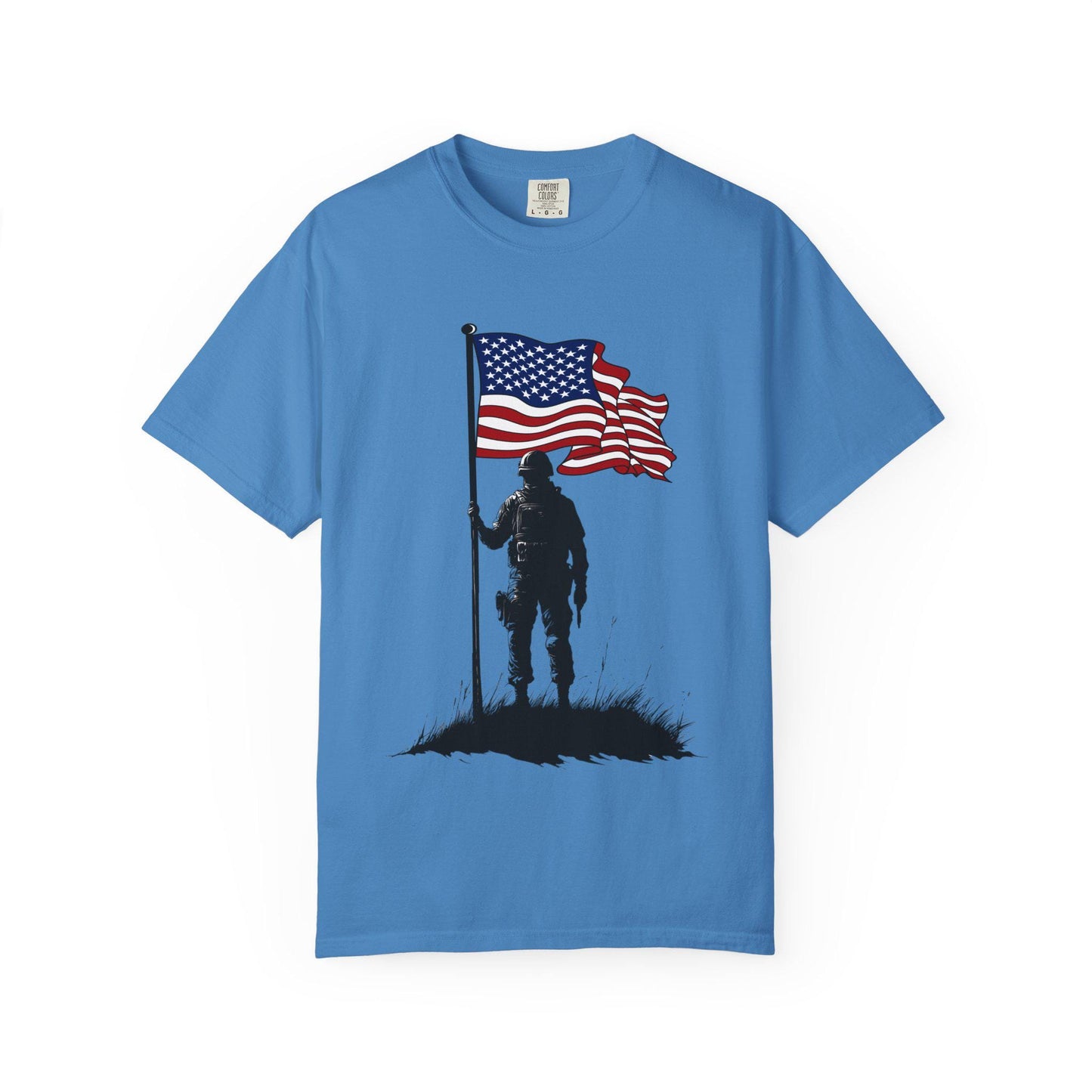Patriotic Soldier T-Shirt - Unisex Casual Wear, Vintage Style Tee, Military Appreciation, Gift for Veterans, Independence Day