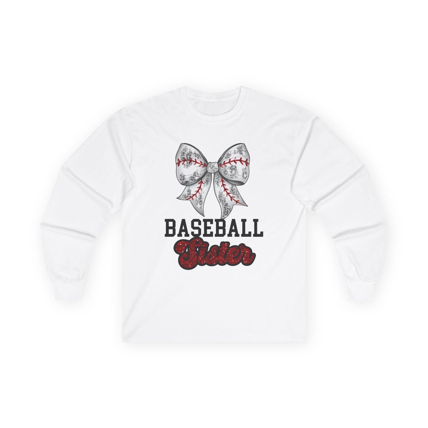 Baseball Sister Long Sleeve Tee, Sports Fan Shirt, Gift for Sister, Casual Wear, Birthday Gift, Soft Cotton Tee
