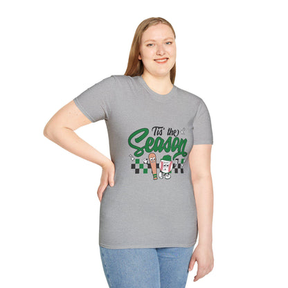 Tis the Baseball Season Unisex Softstyle T-Shirt, Holiday Tee, Festive Shirt, Gift for Christmas, Casualwear for Parties