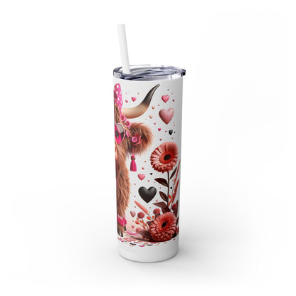 Cute Cow Tumbler with Straw, 20oz | Adorable Animal Gift, Love Motif Drinkware, Perfect for Mothers Day & Farm Lovers