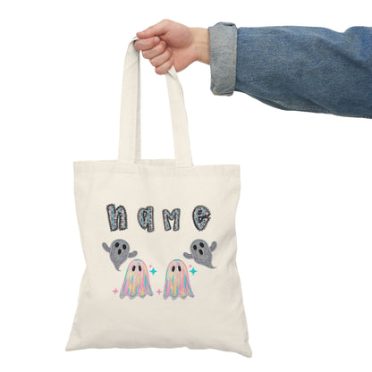 Whimsical Ghost Tote Bag - Perfect for Halloween, Trick-or-Treating, Eco-Friendly Shopping, Cute Gift, Personalized Design