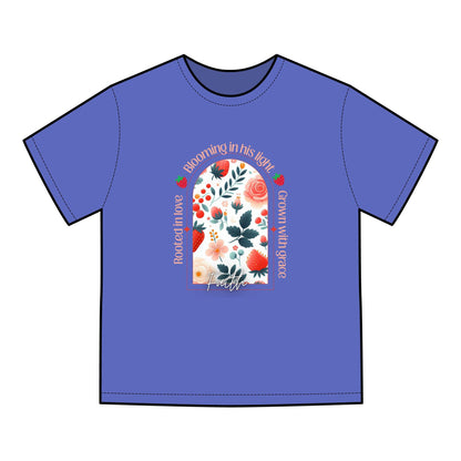 Faith, Floral Inspirational T-Shirt, Rooted in Love, Blooming in His Light, Unisex Tee, Gift for Her, Casual Wear,