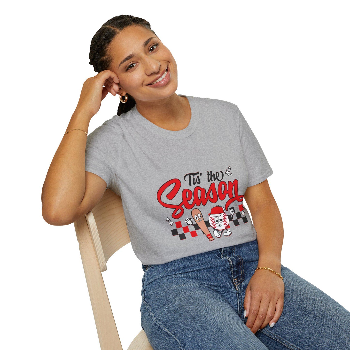 Tis the Season Graphic Baseball T-Shirt, Holiday Apparel, Gift for Baseball Lovers, Fun Seasonal Tee, Cute Graphic Shirt